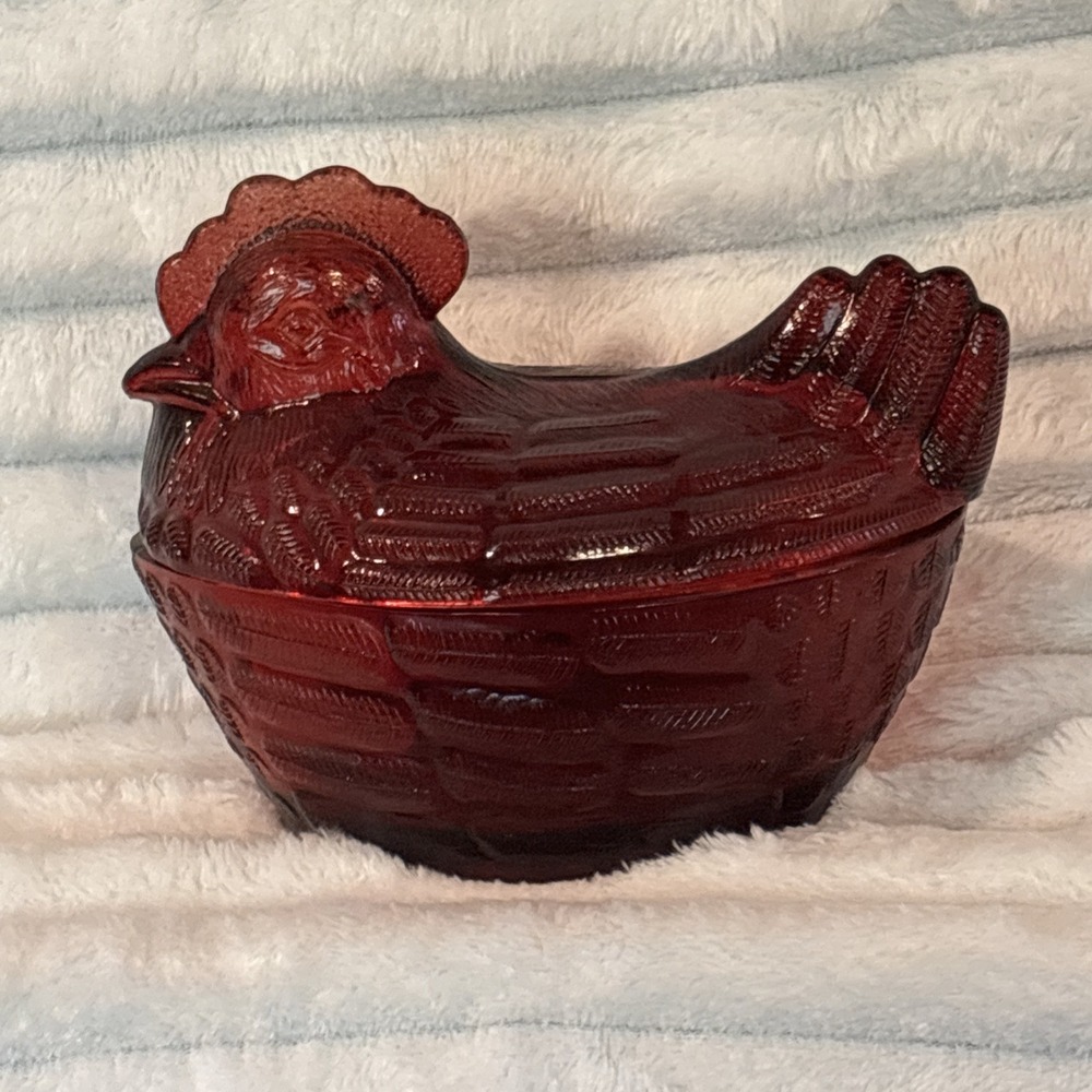 Ruby Red‎ Hen On Nest Cracker Barrel READ